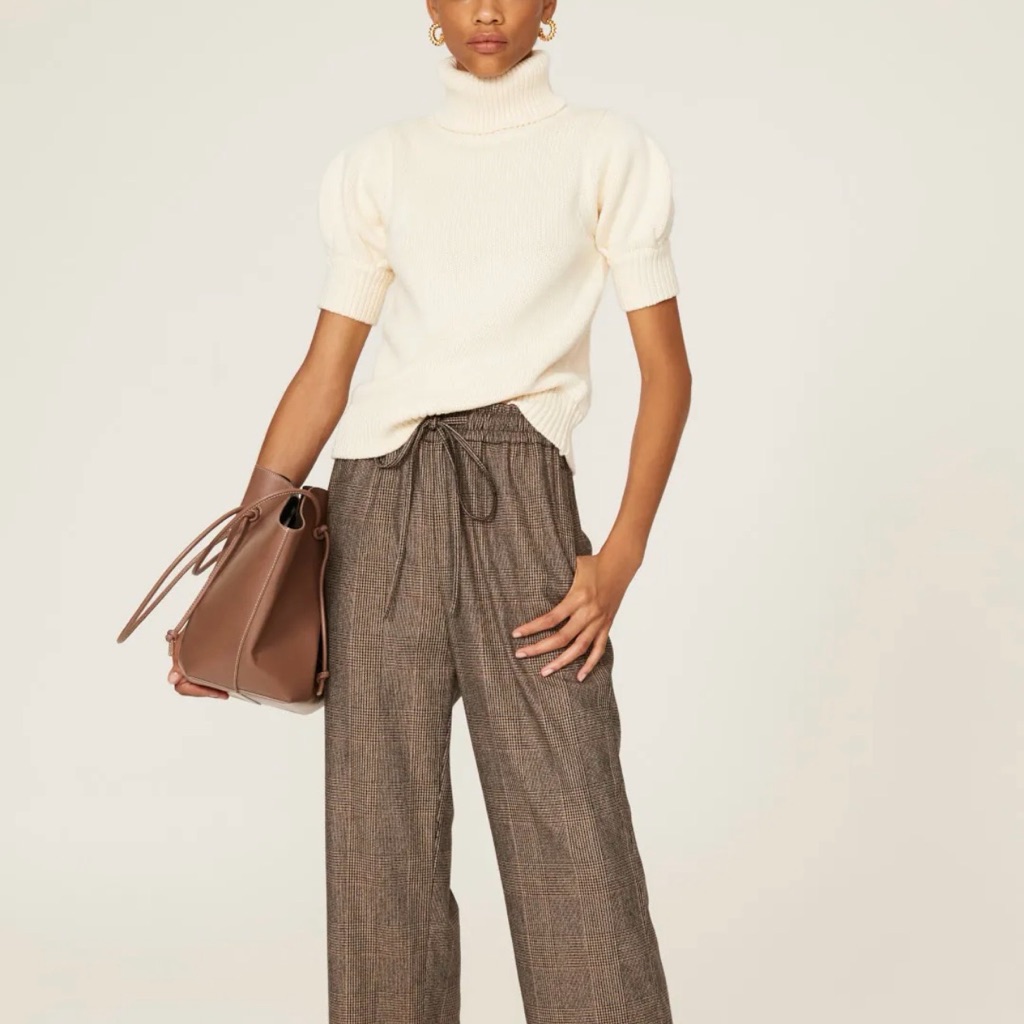 Adam Lippes Cream Puff Sleeve Sweater